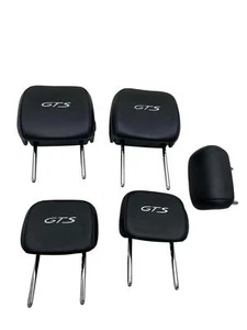 2015-2024 PORSCHE MACAN FRONT & REAR GTS HEADREST SET BLACK *LIGHT INDENTS* - Picture 1 of 24