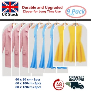 9 Stck. Hängende Kleidungsstücke Mottensicher Vollständiger Reißverschluss Schrank Aufbewahrung Staubabdeckung Tasche - Bild 1 von 20