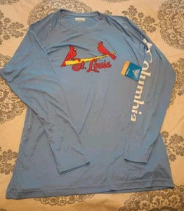 NWT COLUMBIA ST LOUIS CARDINALS LIGHT BLUE TERMINAL TACKLE LONG SLEEVE, SIZE XL - Picture 1 of 11