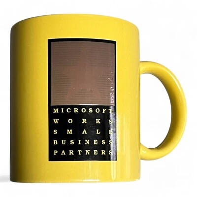 Microsoft Works Windows Small Business Partner Coffee Mug 90s Promo Computer VTG - Image 1 of 4