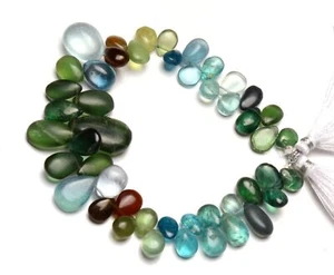 Natural Gem Multicolor Apatite 9x7 to 20x12 mm Size Smooth Pear Beads 8" Strand - Picture 1 of 6
