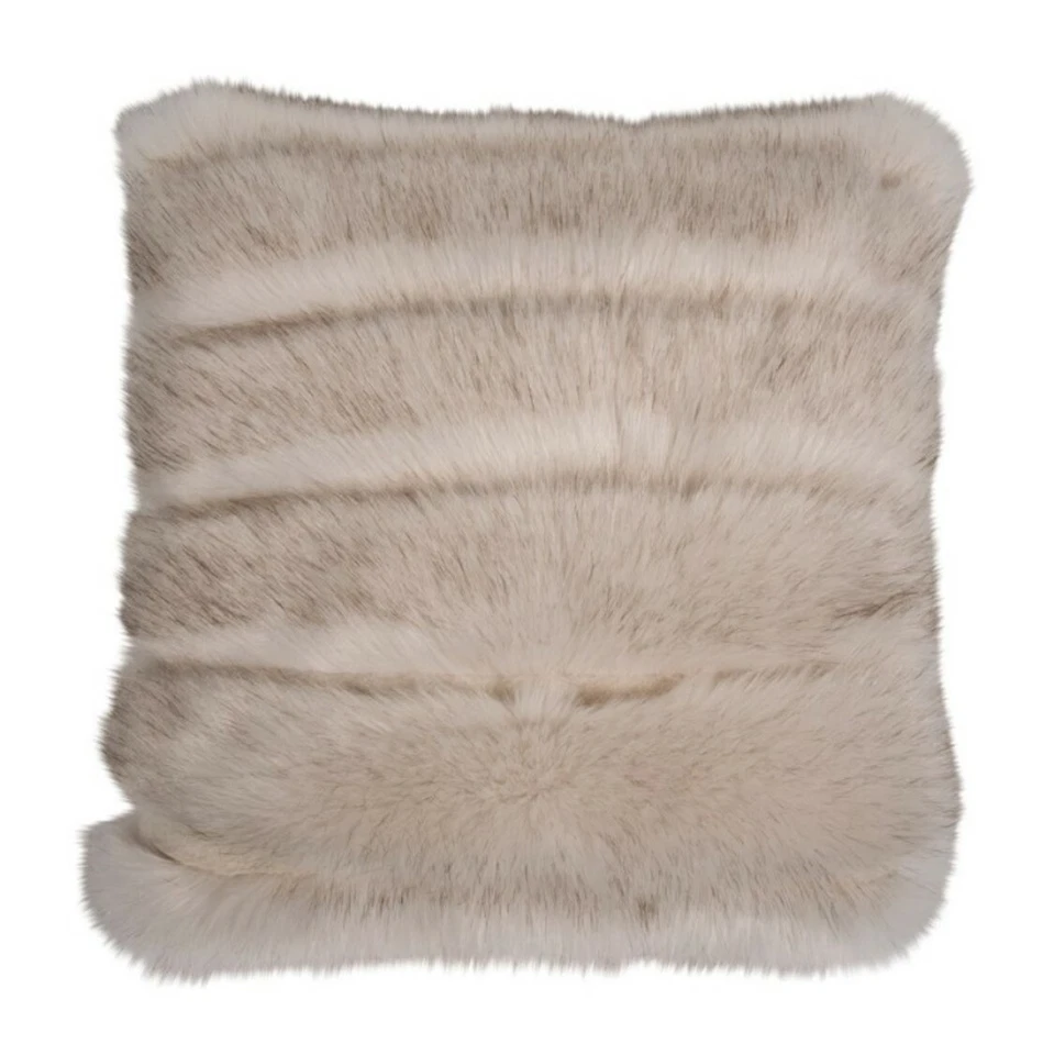Pad Coussin JACKSON en Fourrure Nature Housse de 45x45 CM Taie D'Oreiller - Photo 1/1