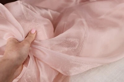 Dusty/Rose-d Crystal Sheer Organza Fabric By the Yard 165 - Image 1 of 4
