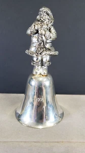 LivingQuarters 1999 Silver Plated Santa CLAUS DINNER Bell In Box - Picture 1 of 10