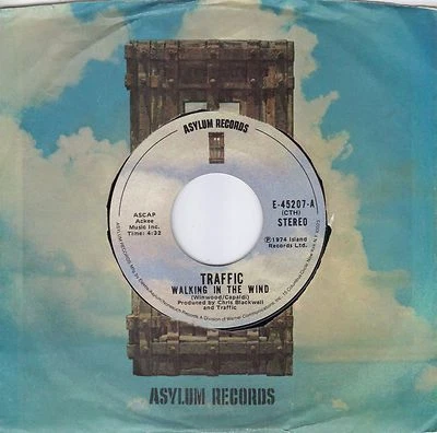 TRAFFIC  Walking In The Wind with RARE Bside  45 from 1974  STEVE WINWOOD - Image 1 of 2