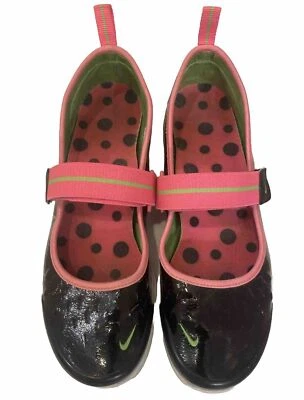 Nike Mary Jane Slip On Shoes Womens Sz 8 Black Patent Leather , Pink & Green 🤩 - Image 1 of 4