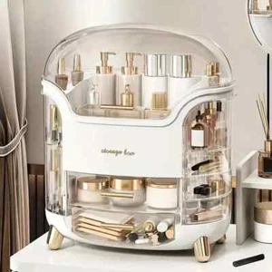 Organizador de Maquillaje de Gran Capacidad, Caja de Almacenamiento de Cosméticos con Cubierta Transparente y Cajón - Imagen 1 de 4