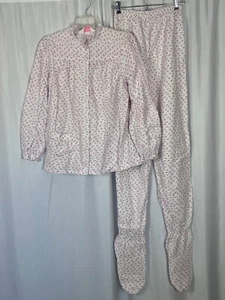 Vtg Footed Pajama Carriage Court Ruffled Collar 2 Pc Sz 34 Flannel NWOT Sears R2 - Picture 1 of 9