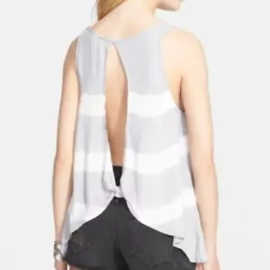 Neu mit Etikett Free People Washed Away Damen-Tanktop S grau Kombi Batik gestreift hinten offen - Bild 1 von 8