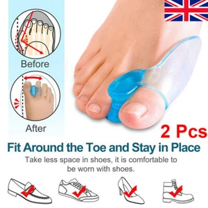 2X Bunion Pain Relief Silicone Gel Toe Spacer Separator Straightener Corrector - Picture 1 of 7