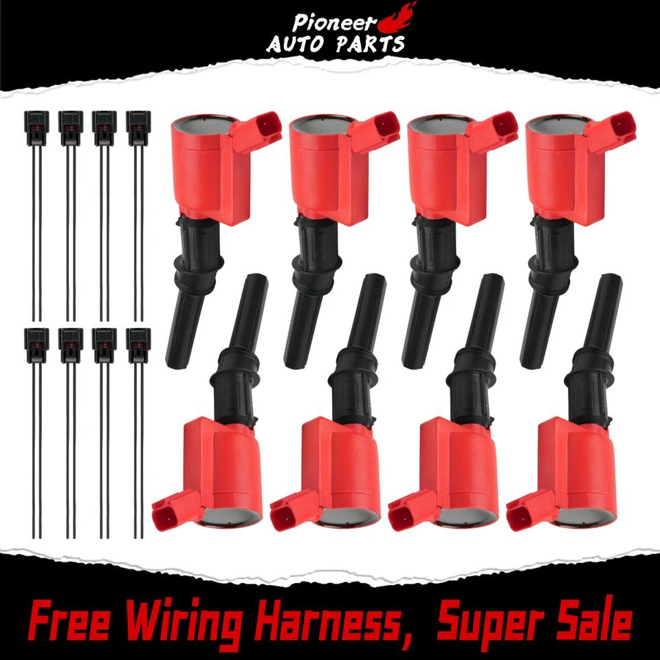 8X Ignition Coil&Connector for Ford F150 F250 F550 Lincoln 4.6L 5.4L FD503 DG508 Foto 1 de 4