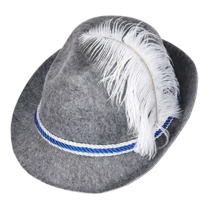 Schramm® Trachtenhut Blau/Weiß mit Feder Bayern Filzhut Trachtenhut Seppel Hut B - Bild 1 von 3