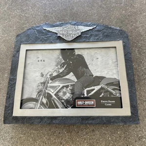 Harley Davidson 2004 Slate Picture Frame 4”x6” Hallmark Collectible NOS - Picture 1 of 3