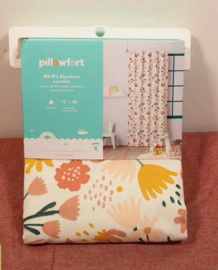 84" In the Garden Full Printed Blackout Kids' Curtain Panel - Pillowfort