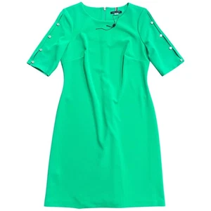 Tommy Hilfiger Women's Green Sheath Dress Button Sleeve Detail Career Size 6 - Picture 1 of 8