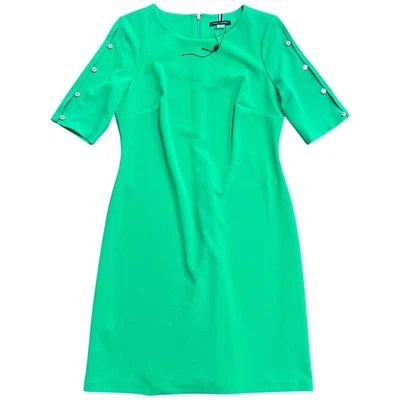 Tommy Hilfiger Mujer Verde Vaina Vestido Manga Botón Detalle Carrera Talla 6 Foto 1 de 4