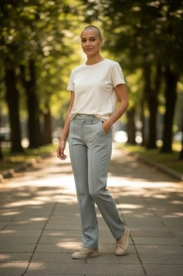 Pantalones ponte de pierna recta Banana Republic para mujer, verdes, talla S Foto 1 de 4