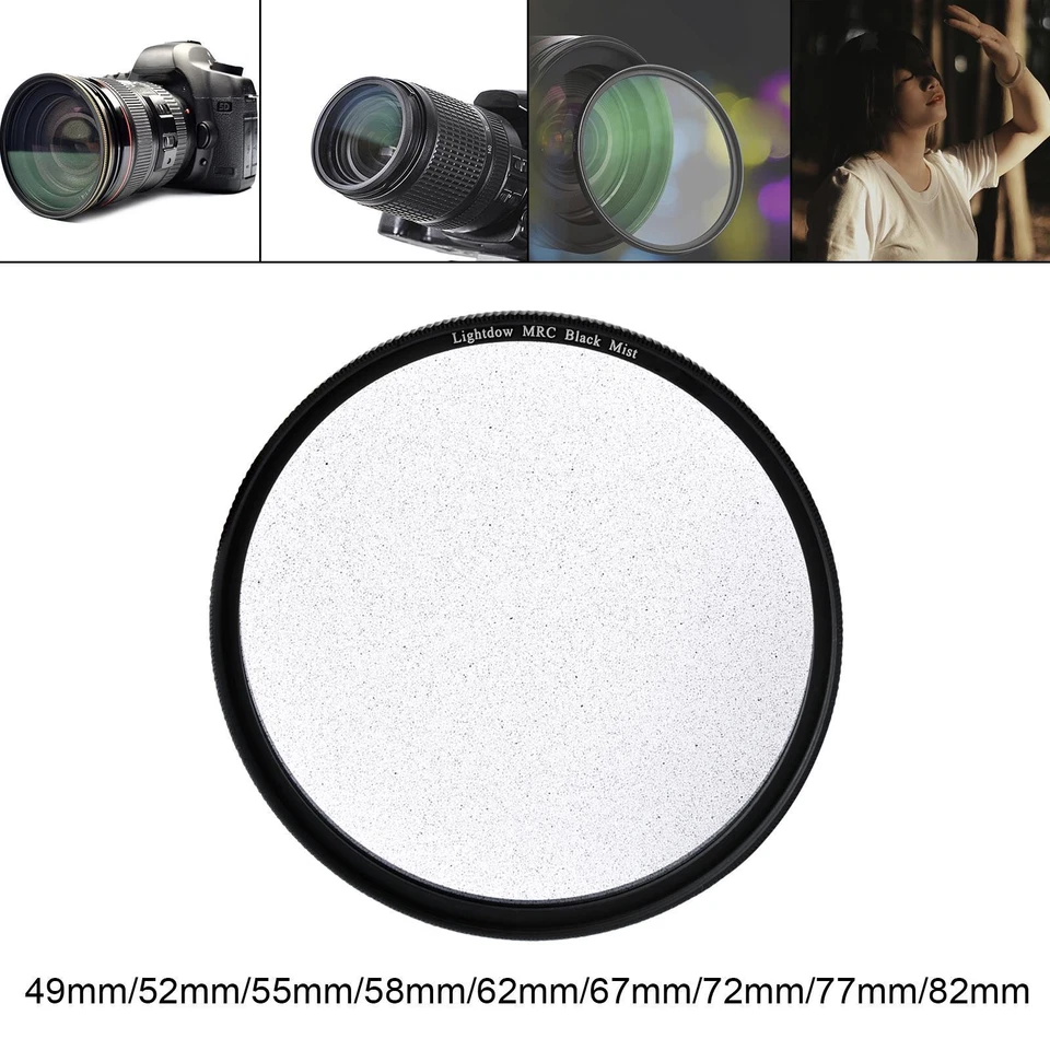 1/2 Black Mist Diffusion Lens Waterproof Oilproof Aluminum Alloy Frame for Video - Image 1 of 1