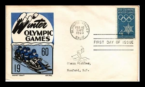 DR JIM STAMPS US COVER VIII OLYMPIC WINTER GAMES FDC KEN BOLL CACHET CRAFT - Picture 1 of 2