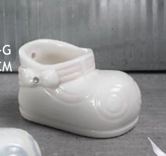 Scarpa Scarpetta ROSA porcellana BOMBONIERA battesimo BAMBINA 0ODJ - Immagine 1 di 1