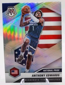2020-21 Panini Mosaic ANTHONY EDWARDS #252 Orgoglio Nazionale Silver Prizm Rookie - Foto 1 di 2