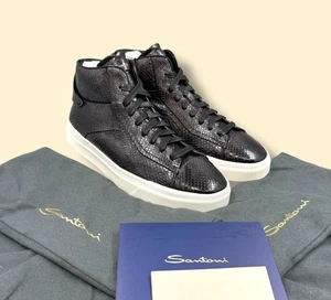 Santoni Python skin Sneakers Casual Shoes Python Black Brown Grey UK 9 $3,r26 - Picture 1 of 12