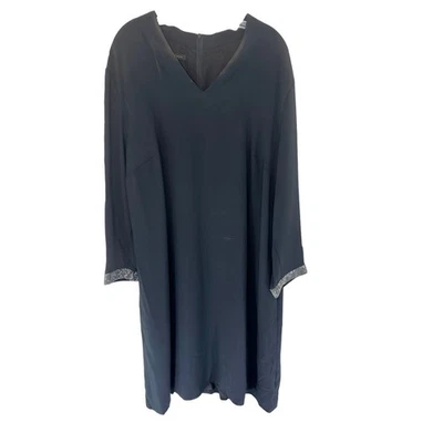 NWT ESCADA Black Duava V-Neck Formal Cocktail Dressy Sequin Dress Size XXL - Image 1 of 4