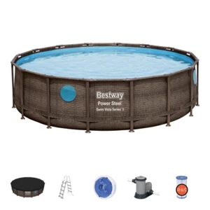 PISCINA FUORI TERRA BESTWAY POWER STEEL CON OBLÒ CM. 488X122H - 56725