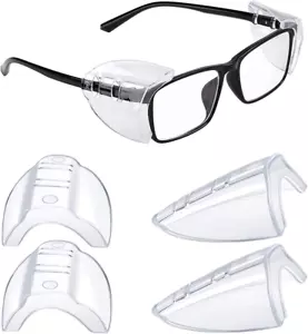 Safety Glass Side Shields for Prescription Glasses Slip on Clear Small to Large - Picture 1 of 8