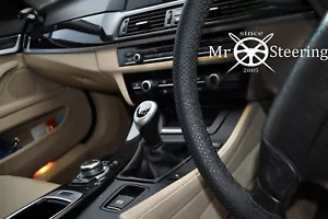 FOR BMW 5 SERIES E60 03-10 PERFORATED LEATHER STEERING WHEEL COVER DOUBLE STITCH - Picture 1 of 4