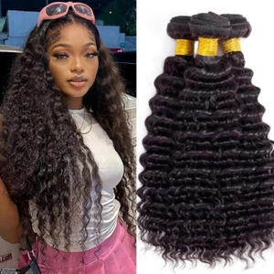 AU 4 Bundles Remy Human Hair Bundles Brazilian Virgin Weave Weft Hair Extensions - Picture 1 of 37