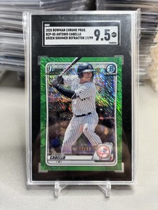 2020 Bowman Chrome Green Shimmer Refractor Antonio Cabello (#'d /99) SGC 9