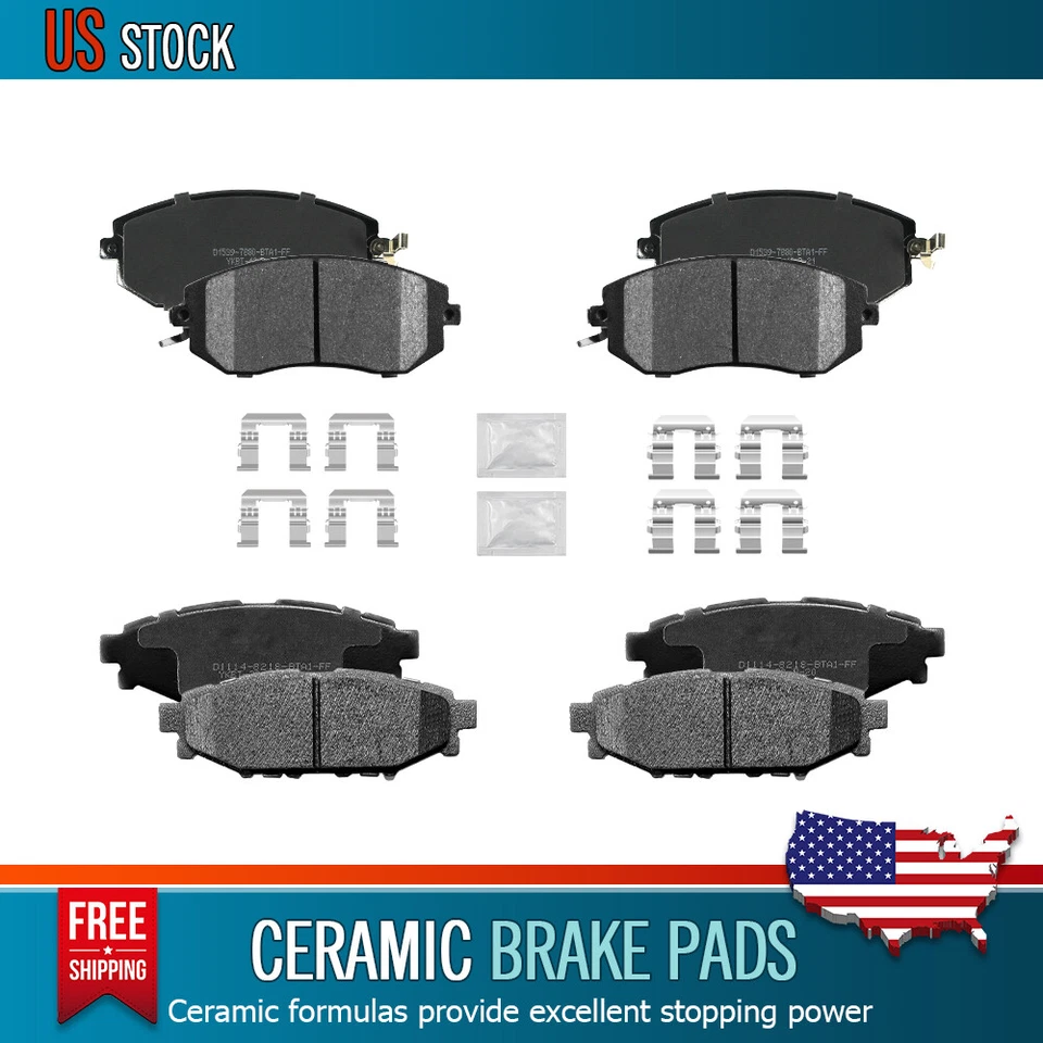 Juego de pastillas de freno de disco de cerámica delanteras y traseras para Subaru XV Crosstrek 2013 2014 2015 Foto 1 de 4