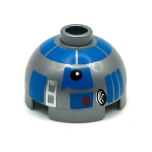 LEGO Ladrillo Plateado Plano, Redondo 2 x 2 Cúpula Superior con Patrón Azul R2-D2 553pb006 - Imagen 1 de 1