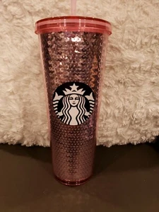 STARBUCKS PINK Rose SEQUIN Venti Tumbler Cup 24 Oz. Rare BRAND NEW - Bild 1 von 3