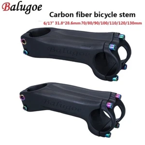 BALUGOE Carbon MTB Bicycle Stem 31.8mm 28.6mm 6/17 Degree Road Bike Riser Stem - Picture 1 of 24
