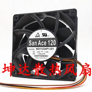 1 PCS  Sanyo Fan 9GV1224P1J01 DC 24V 1.5A 12038 12CM 4-wire inverter cooling fan - Picture 1 of 2