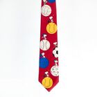 Cravate Snoopy Cravate Joueur Plus Précieux Ballons de Sport Charlie Marron Rouge 4 x 57