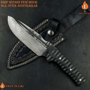 CUSTOM HANDCRAFT TACTICAL HUNTING SURVIVAL CAMPING KNIFE | FREE LEATHER SHEATH - Picture 1 of 9