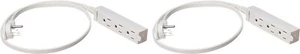 Amazon Basics 3-Prong Indoor Extension Cord, Flat Plug, 3ft, White, 2-Pack - Picture 1 of 8
