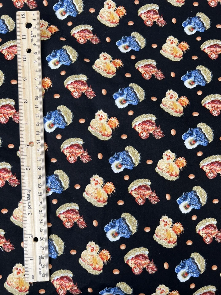 Down on the Farm Lisa Sparling Country Chickens Robert Kaufman 6 yards 9658 - Image 1 of 4