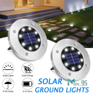 Solar In Ground Lights Outdoor Buried Disk Landscape Light Lawn Pathway Garden - Picture 1 of 21