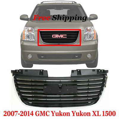 For 2007-14 GMC Yukon Yukon XL 1500 Front Grille Chrome Shell with Black Insert Foto 1 de 4
