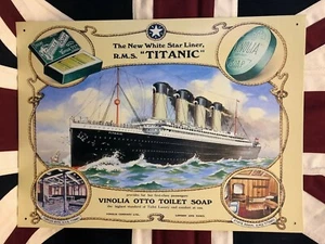 Titanic - Vintage Metal Wall Sign Plaque - Titanic Soap - Picture 1 of 1