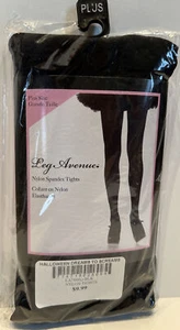 Leg Avenue Women Nylon Spandex Tights Plus Size Black #7666Q - Picture 1 of 3