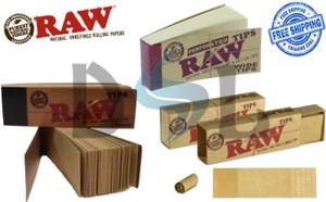 Genuine RAW Rolling Paper Roach Filter Tips Original Gummed Perforated Wide Tips - Picture 1 of 4