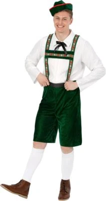 Men`s Lederhosen Fancy Dress Costume German Bavarian Beer Man Oktoberfest L XL - Image 1 of 4