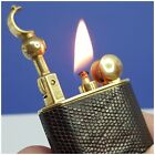 Briquet FREGATE N°1 laiton&cuir essence Petrol Lighter-Feuerzeug-Accendino-打火机