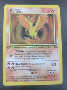 Moltres 1st Edition 12/62 Fossil Set Rare Holo Pokémon Card Great Condition - Picture 1 of 5