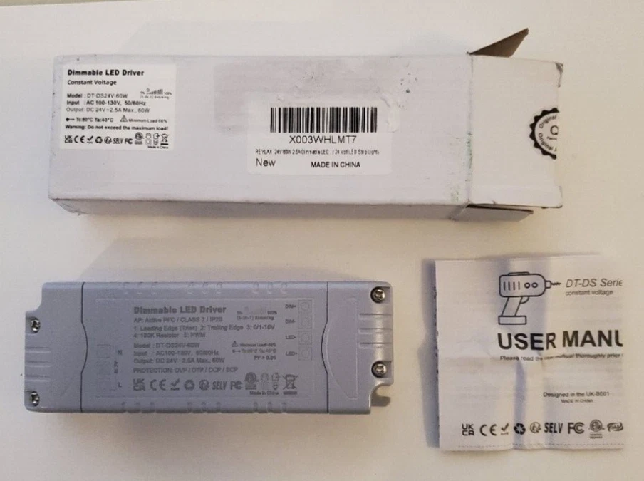 REYLAX Dimmable LED Driver Model DT-DS24V-60W  100K Resistor New Open Box - Image 1 of 1